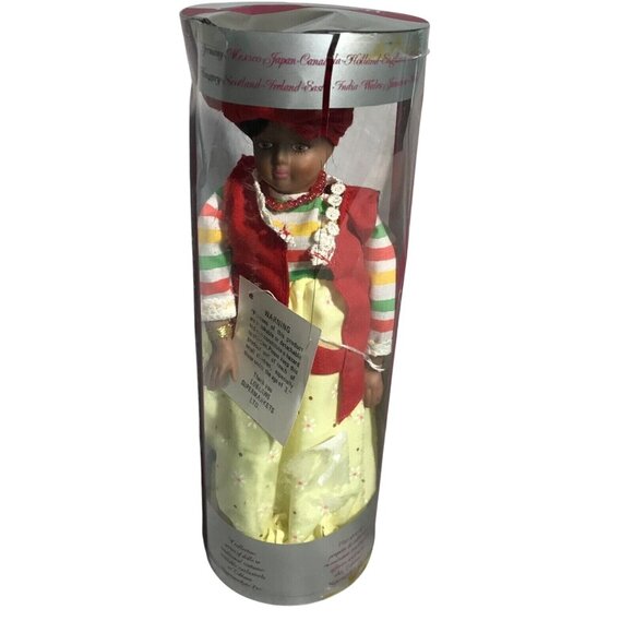 Jamaica Dolls of the World Traditional Clothing Loblaws 12" Red & Yellow Dress - Picture 1 of 9
